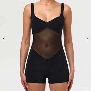 Naked Wardrobe Black Mesh Romper
